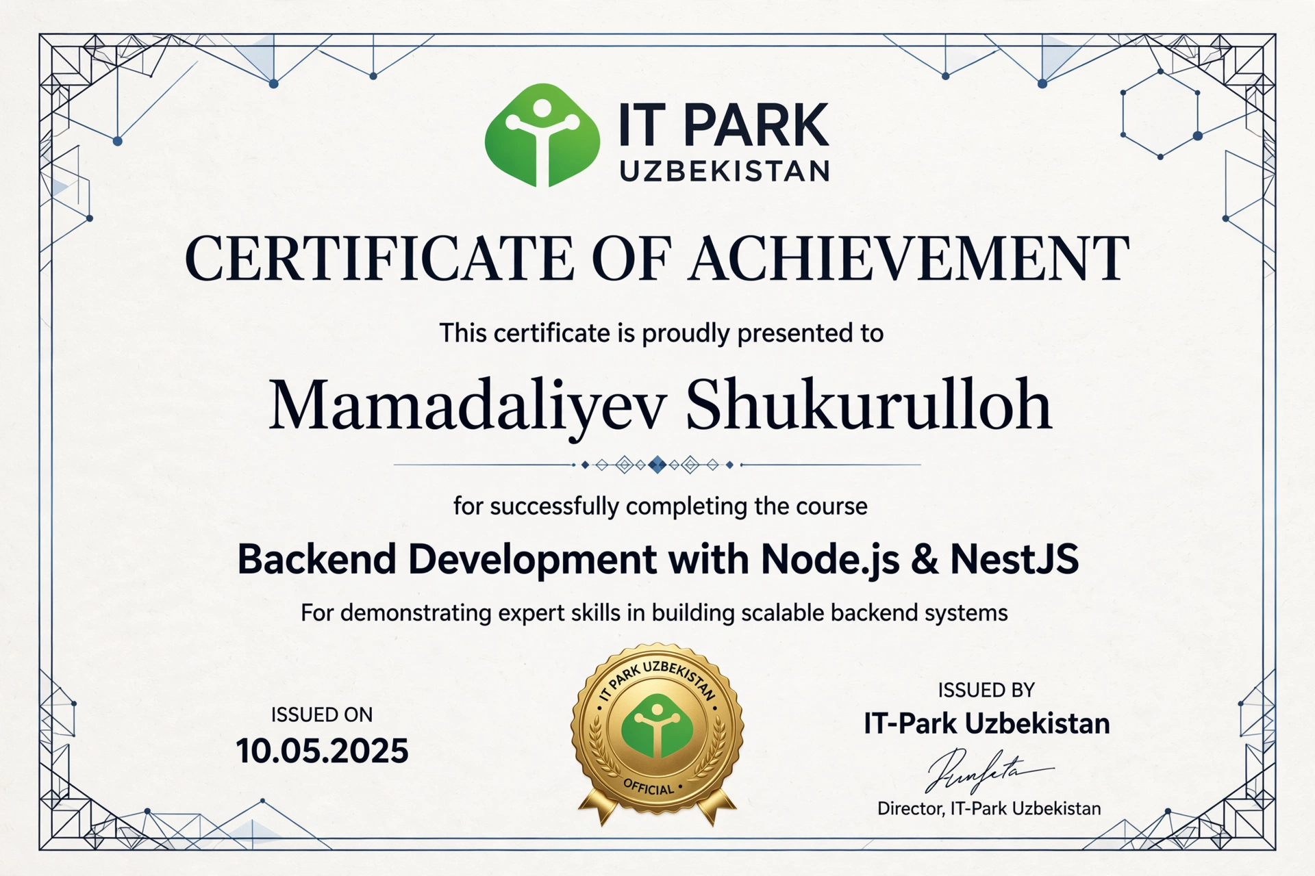 Backend Development with Node.js & NestJS