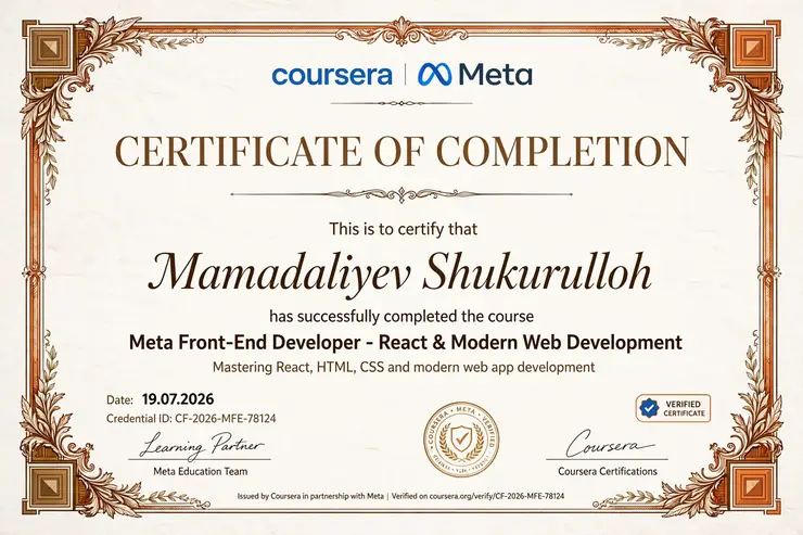 Meta Front-End Developer - React & Modern Web Development